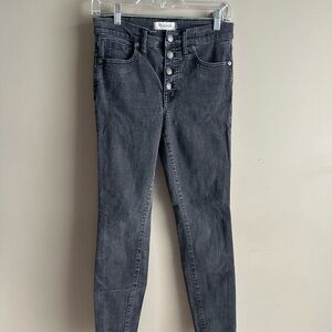 Madewell Black High-Rise Button-Fly Skinny Jeans